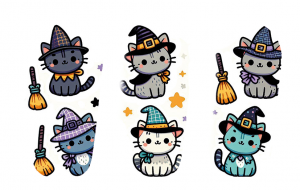 3er Set Dexcom G6 Sticker - Witchy Cats