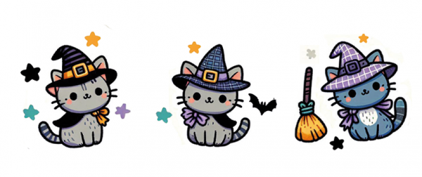 3er Set Dexcom G7 Sticker - Witchy Cats
