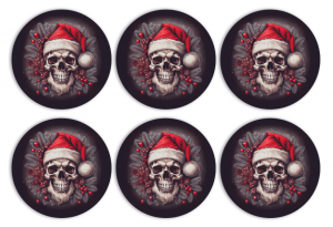 6er Set Freestyle Libre 3 Sticker - Skull Santa 💀 XMAS SPECIAL 💀