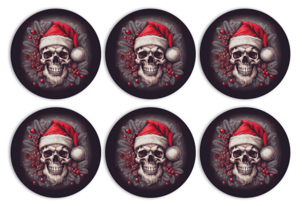 6er Set Freestyle Libre 3 Sticker - Skull Santa 💀 XMAS SPECIAL 💀