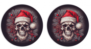 2er Set Freestyle Libre 2 Sticker - Skull Santa 💀 XMAS SPECIAL 💀